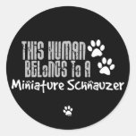 Este ser humano pertenece a un Schnauzer miniatura Etiquetas