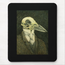 Estera del ratón de Mousepad del cráneo del cuervo