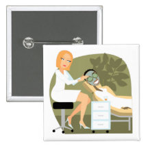 Esthetician del botón pin