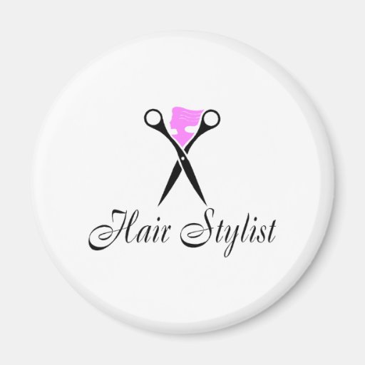 Estilista (rosa/tijeras) imanes para frigoríficos