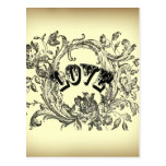 Estilo beige del Victorian del amor del vintage Postales