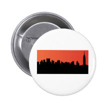 estilo cómico del horizonte del newyork pin