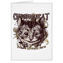 Estilo de Carnivale del gato de Cheshire Tarjetón