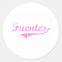 Estilo de la obra clásica del apellido de Fuentes Pegatinas Redondas