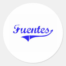 Estilo de la obra clásica del apellido de Fuentes Pegatinas
