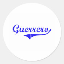 Estilo de la obra clásica del apellido de Guerrero Etiqueta