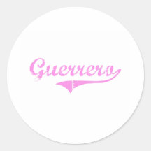 Estilo de la obra clásica del apellido de Guerrero Pegatina Redonda