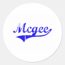 Estilo de la obra clásica del apellido de Mcgee Pegatina Redonda