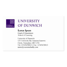 Estilo de la universidad - Deep Purple Plantillas De Tarjetas Personales