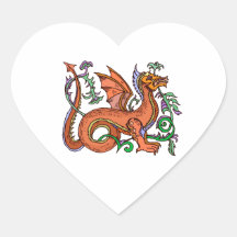 Estilo de lujo dragon.png calcomania corazon