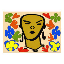 Estilo de Matisse de la cara de la mujer Invitacion Personalizada