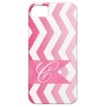 ¡Estilo de Ombre Chevron! monograma de las rosas f iPhone 5 Case-Mate Cárcasa