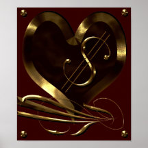 Estilo del café del corazón del dólar posters