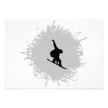 Estilo del garabato de la snowboard comunicado personalizado