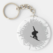 Estilo del garabato de la snowboard llaveros personalizados