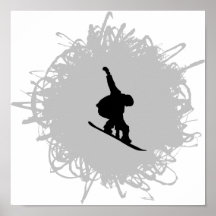 Estilo del garabato de la snowboard posters