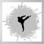 Estilo del garabato del karate posters