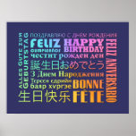 Estilo del International del feliz cumpleaños Poster