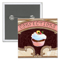Estilo del vintage de los dulces de la magdalena botones