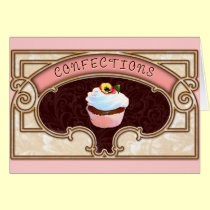 Estilo del vintage de los dulces de la magdalena tarjetas