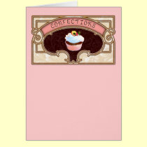 Estilo del vintage de los dulces de la magdalena tarjetas