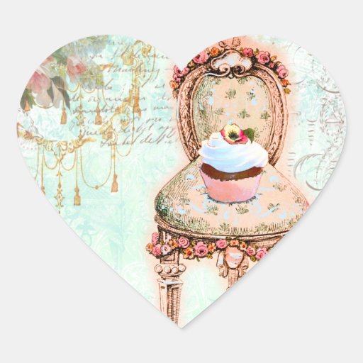 Estilo francés del Victorian de la magdalena Colcomanias Corazon Personalizadas
