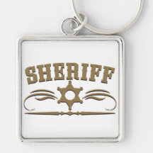 Estilo occidental del sheriff llaveros personalizados