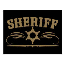 Estilo occidental del sheriff postales
