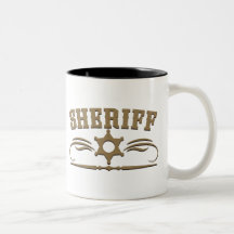 Estilo occidental del sheriff tazas