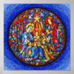 Estilo pintado natividad del vitral impresiones
