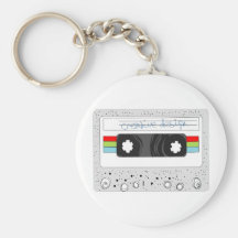 Estilo retro de la cinta de casete 80s llaveros