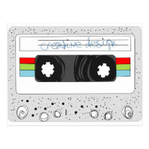 Estilo retro de la cinta de casete 80s postales