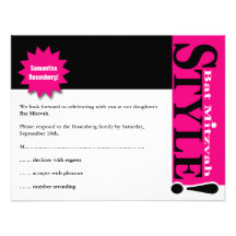 ¡Estilo! Rosa de la tarjeta de contestación de la  Invitación
