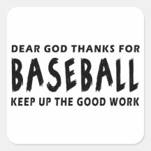 Estimadas gracias de dios por béisbol pegatinas cuadradases personalizadas