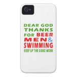 Estimadas gracias de dios por hombres y la natació iPhone 4 Case-Mate funda