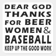 Estimadas gracias de dios por mujeres y béisbol de colcomanias cuadradas