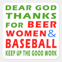Estimadas gracias de dios por mujeres y béisbol de pegatinas cuadradases