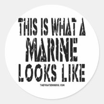 Esto es lo que parece un infante de marina pegatina