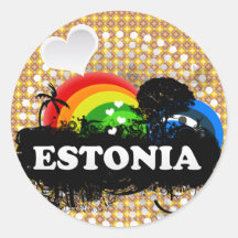 Estonia con sabor a fruta linda pegatina