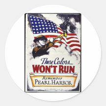 Estos colores, no correrán, Pearl Harbor Etiqueta Redonda