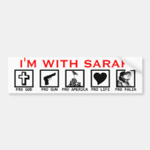 ¡Estoy con Sarah! Pegatina De Parachoque