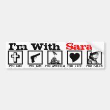 ¡Estoy con Sarah! Pegatina De Parachoque