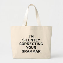 Estoy corrigiendo la gramática bolsa de mano