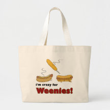 ¡Estoy loco para los Weenies! Perrito caliente del Bolsas Lienzo