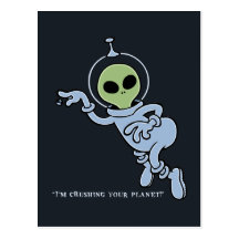 ¡Estoy machacando su planeta! Postales