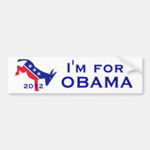 Estoy para el bumpersticker de OBAMA Pegatina De Parachoque