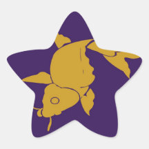 Estrella azul afortunada chispeante de los pescado calcomania forma de estrella personalizadas