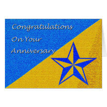 Estrella azul del aniversario del empleado felicitaciones