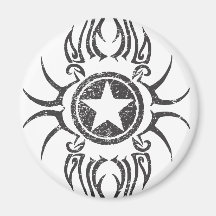 estrella blanca del negro del tribale del tatuaje imanes  