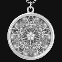 Estrella blanco y negro del Pentagram collares